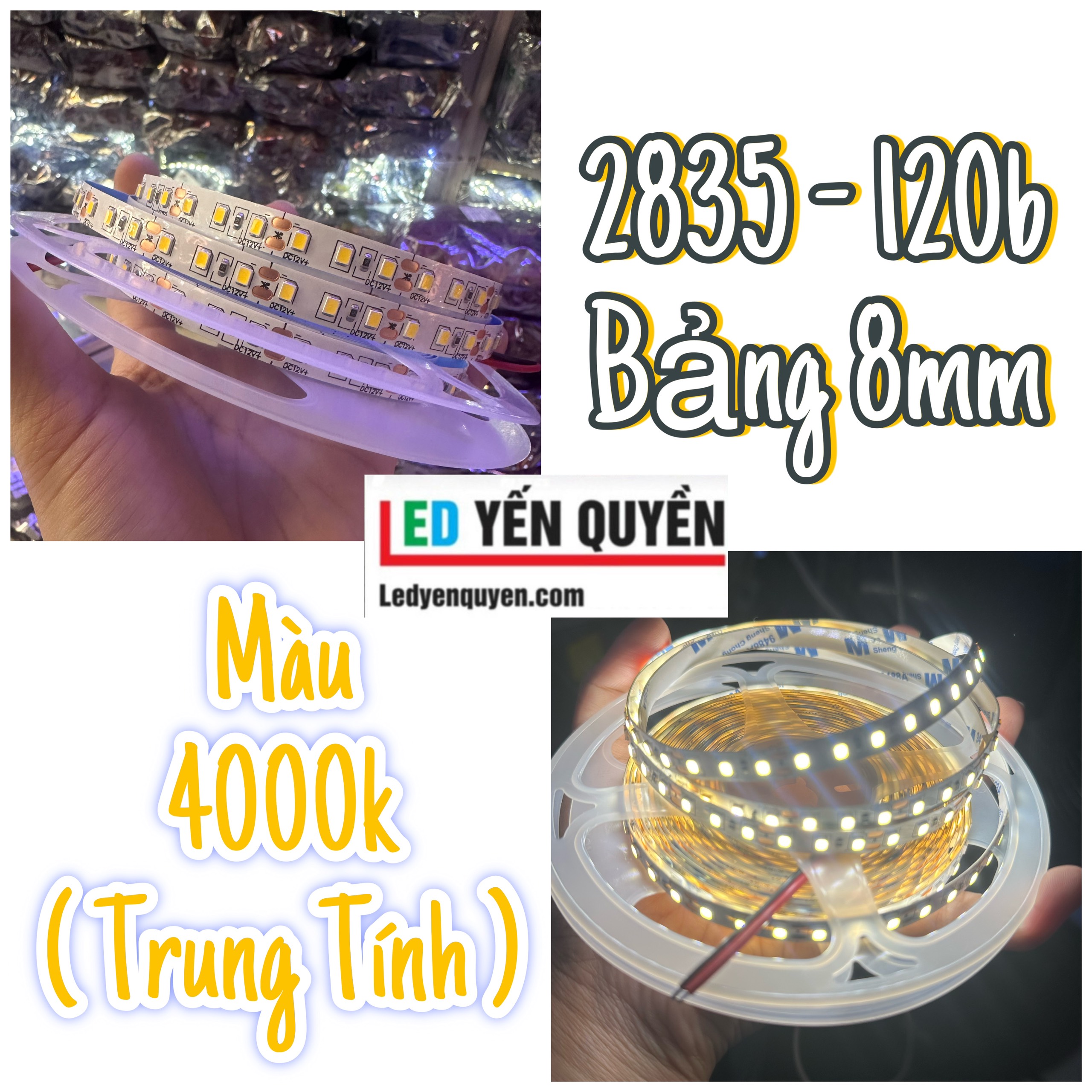 Led dây nhuyễn 2835 8mm 120b (5M) 12V